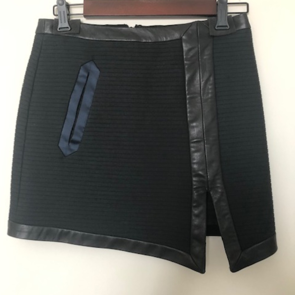 Rag and Bone Leather Trim Mini Skirt Size 0